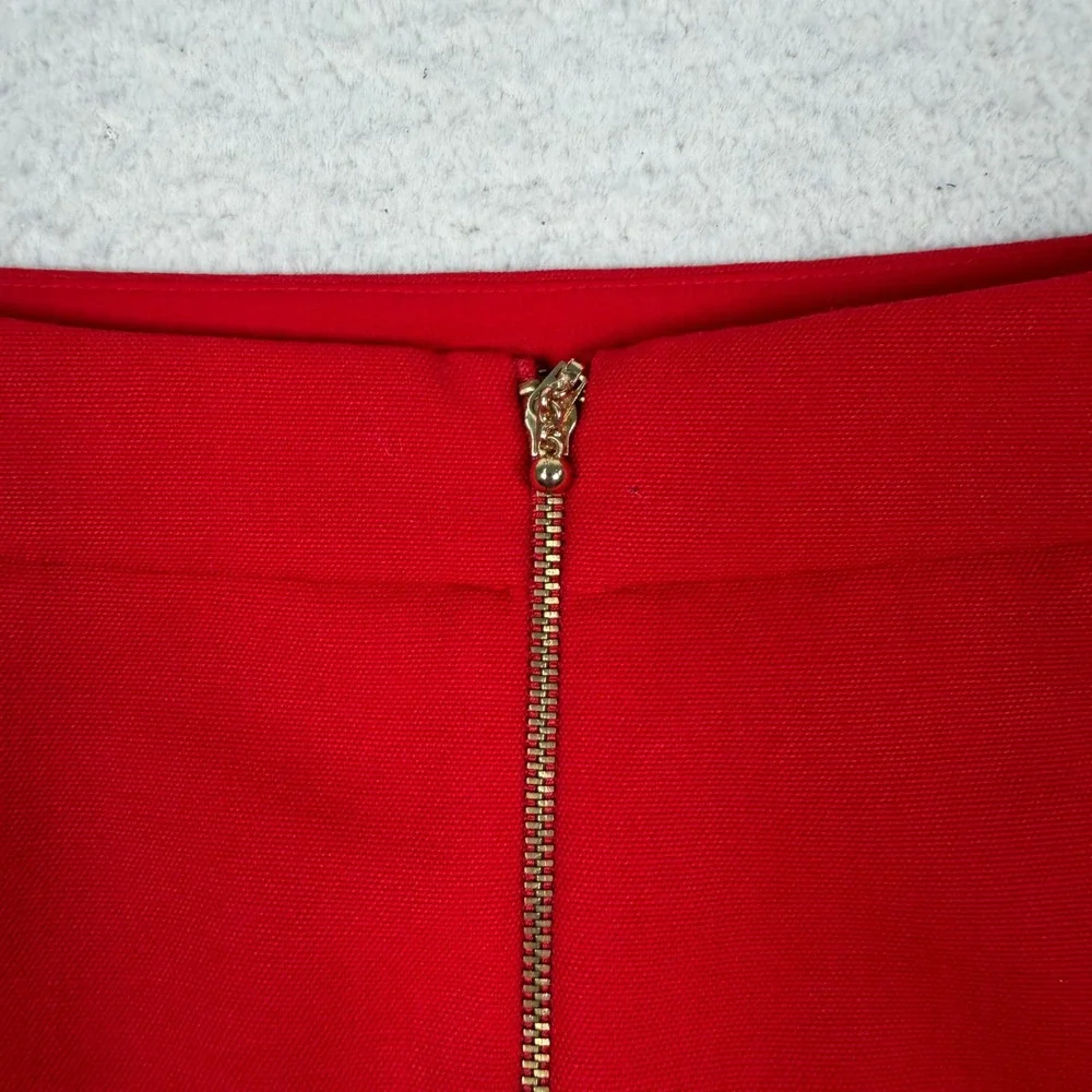 Kate Spade Colorblock Mini Skirt Size 6 Red Black Tan Wool A-Line Preppy Mod